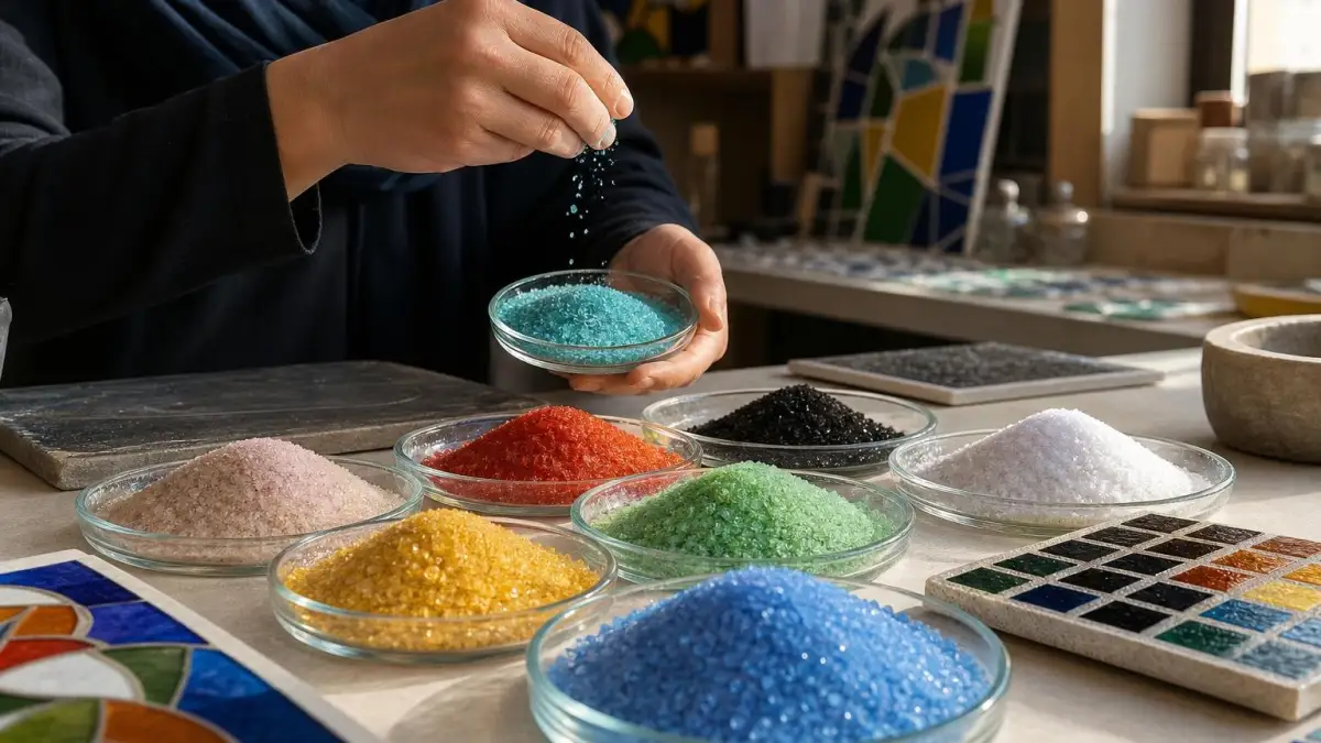 برای رنگ یکنواخت خرید پودر شیشه رنگی